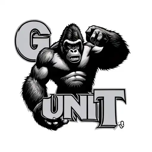 Angry Gorilla With The Word G Unit