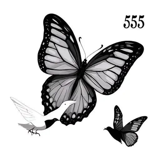 Butterfly And Dove 555 Numbers