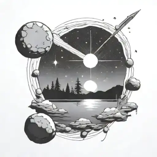 Lake And Meteor Shower