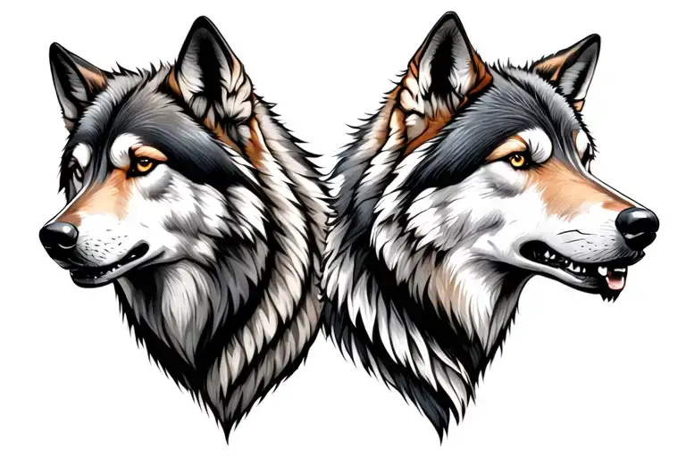 Wolves Side By Side View