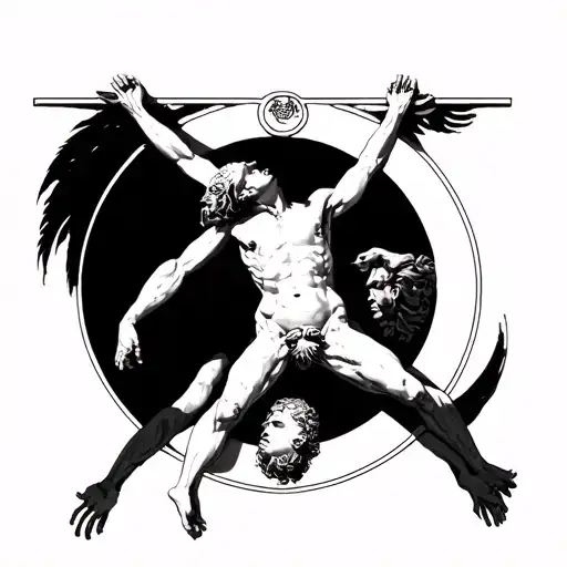 Upside Down Vitruvian Man