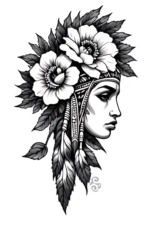 Flowers And Native American