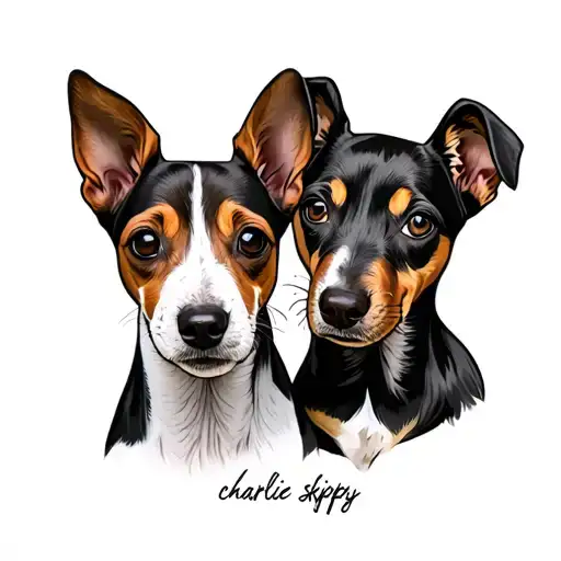 Charlie And Skippy Creative Name Tattoo They Are My Two Jack Russel Dogs