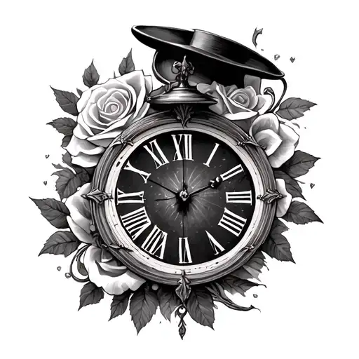Alice Madness Returns In A Clock With A Rose And Hat In Your Heat