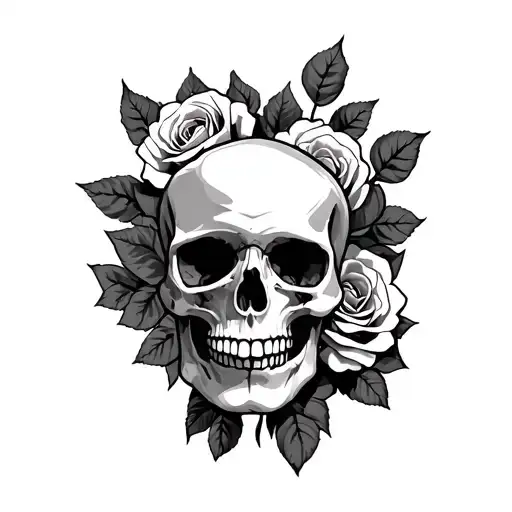 Skull And Roses Full Sleeve