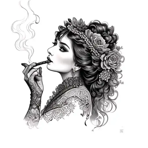 Traditional Lady Smoking