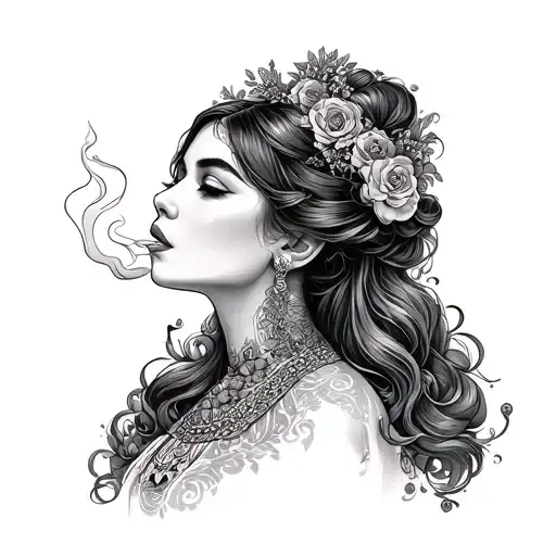 Traditional Lady Smoking