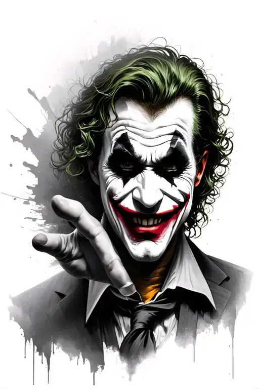 Joker Face Emerging Towards