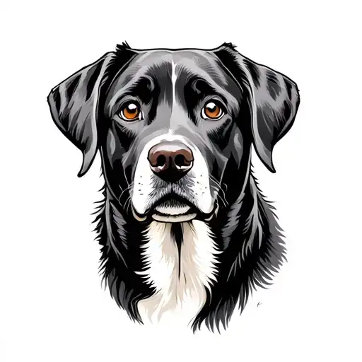 Peach And Black Lab Dog