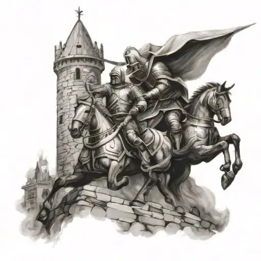 Knights Templar Attacking Castle Tower