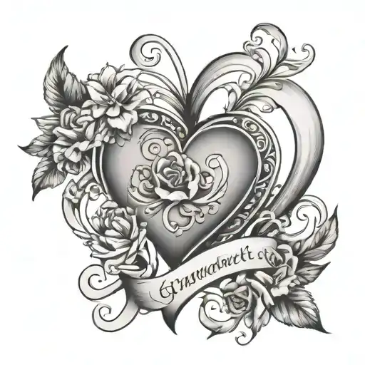 Grandparents Names In A Heart