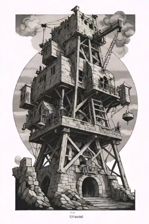 Trebuchet Firing At Castle