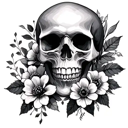 Skulls And Flowers