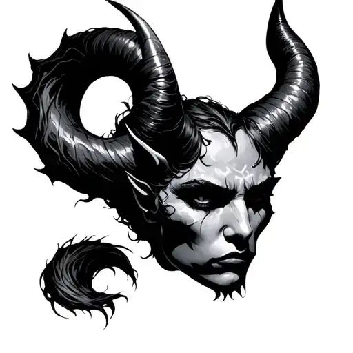 Topless Woan Devil Horns Tail