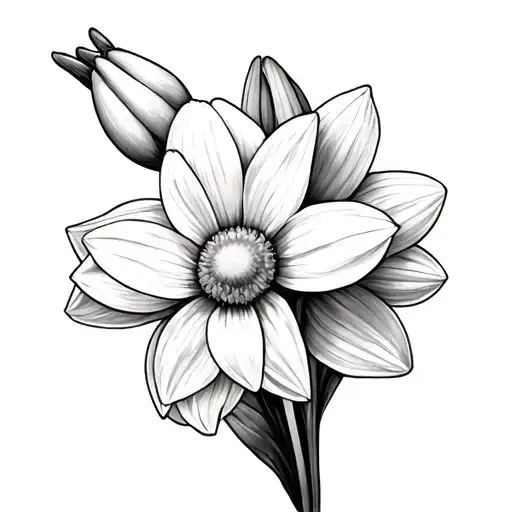 Daffodil And Daisy Together