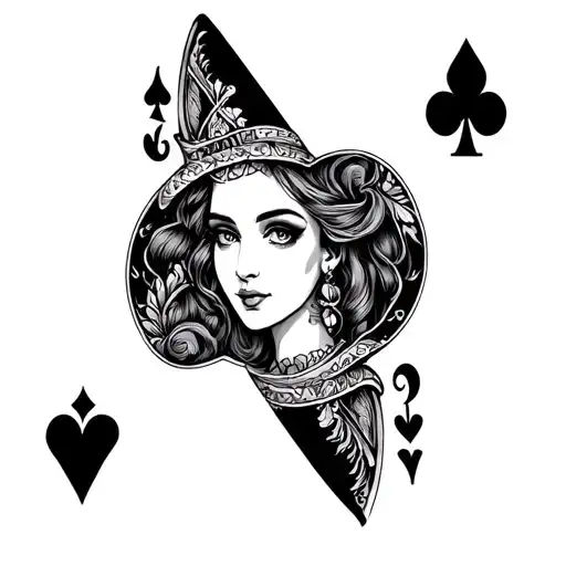 Queen Of Spades Neo Traditional