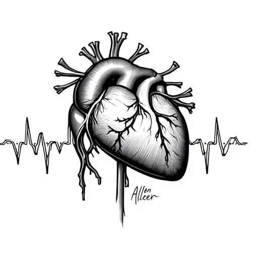 Heart With A Sinus Rhythm That Spells Out Allen Saesee