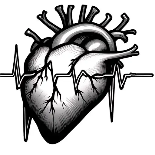 Simple Heart With A Sinus Rhythm That Spells Out Allen Saesee