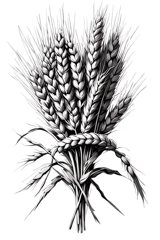 With A Sheaf Of Wheat Coming