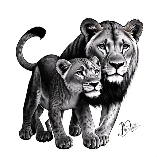 Lioness And Cub