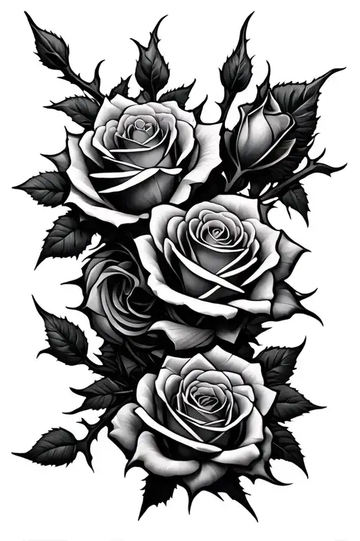 Roses Thorns Wrapping Cyber Sigilism Full Forarm Sleeve