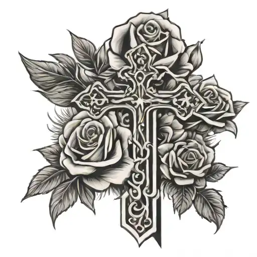 Cross And Roses