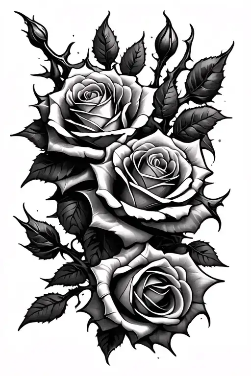 Roses Thorns Wrapping Cyber Sigilism Style