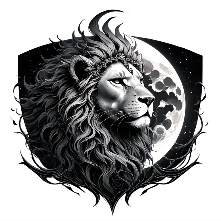 Ocean Moon Lion Goddess Emerging