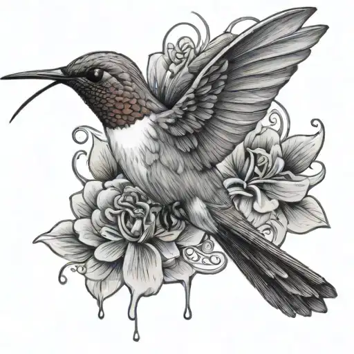 Hummingbird Licking Blood