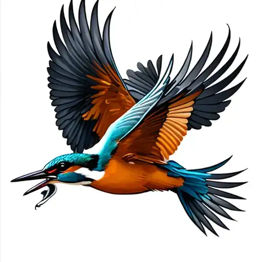 Two Kingfisher Birds Flying