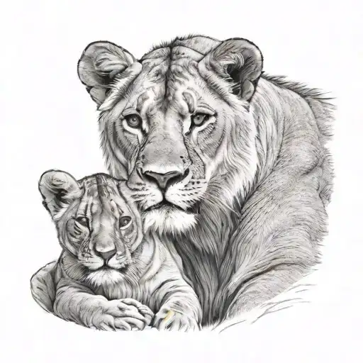 Lioness And Cub