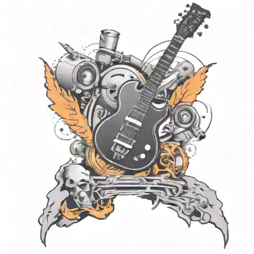 Rock Music Technology Themed Illustrations