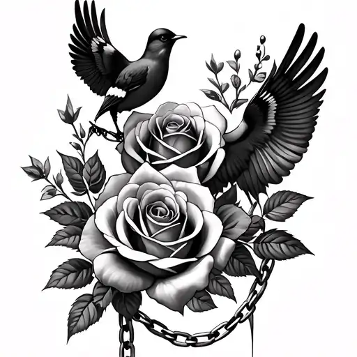 Roses Birds And Chains