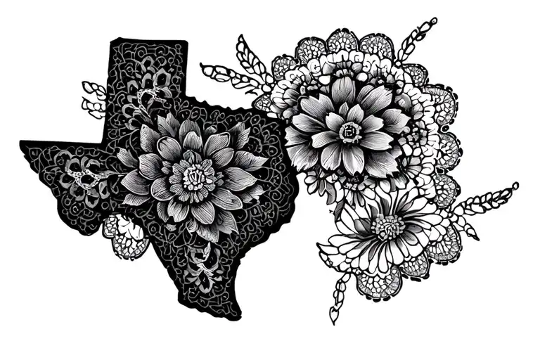 Texas Shaped Lace Doily Symbolizing The Intricate Beauty