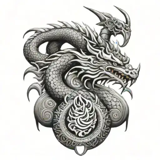 Maori Riding A Dragon