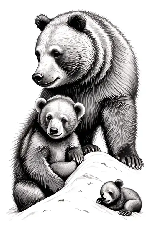 A Baby Bear And A Mama Bear