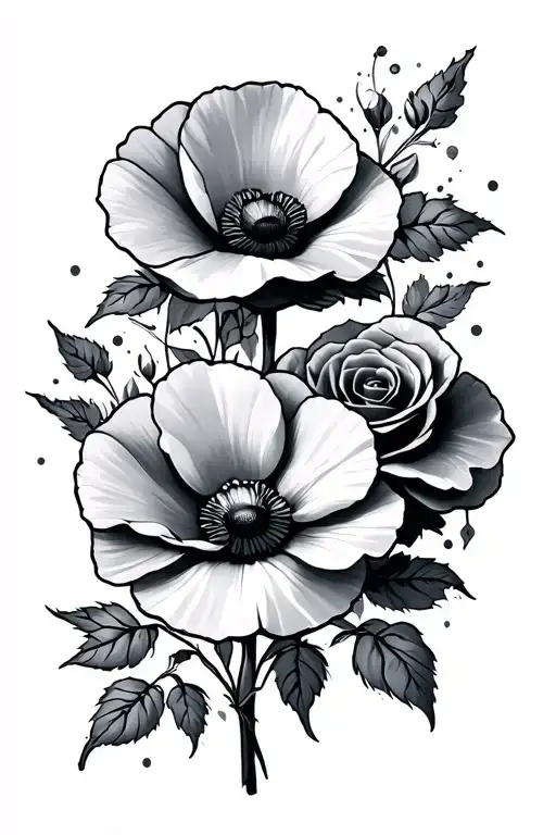 Poppys And Roses