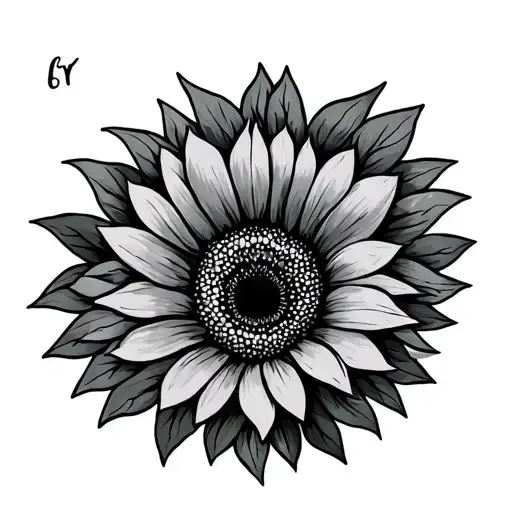 Taurus Outline Sunflowers Inside Boho