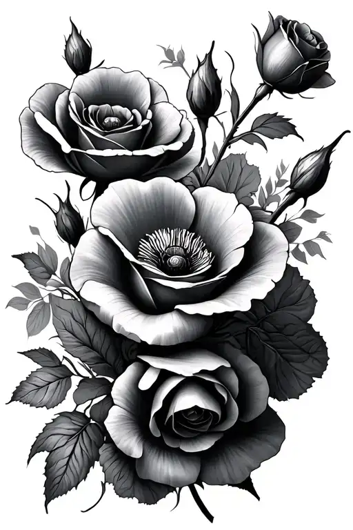 Poppys And Roses