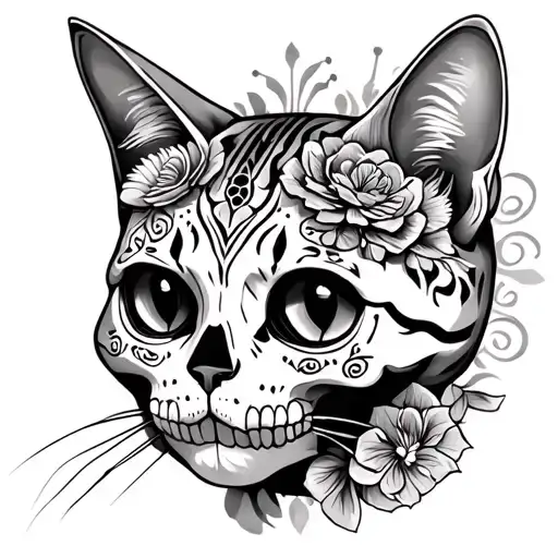 Sugar Skull Cat