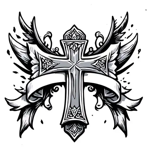 Cross With Banner