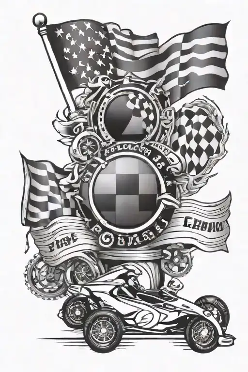 Finish Flag And Motorsport Inspired