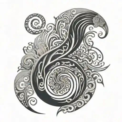 Yng Yang Waves Maori Fibonacci Sequence