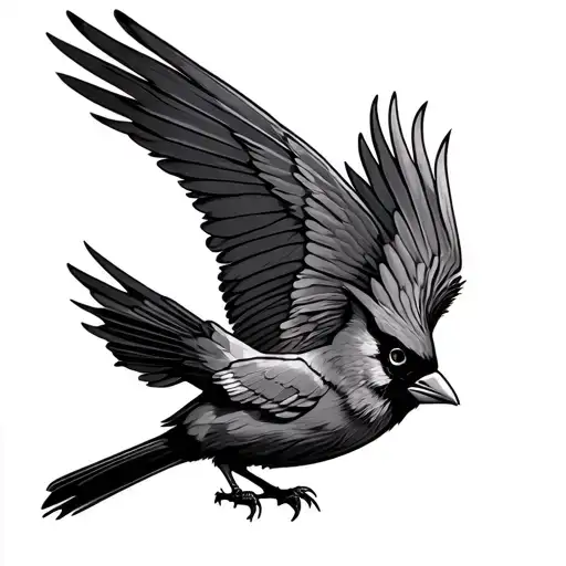 Fierce Cardinal Flying