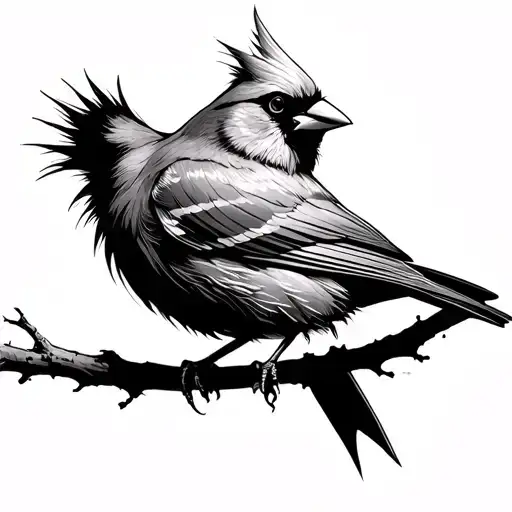 Fierce Cardinal Perched