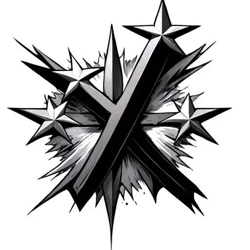 Cross And Stars Forming The Shape