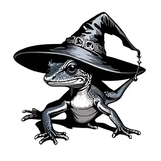 Gecko With Witch Hat