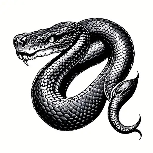 Snake Oil Black Tattoo Design