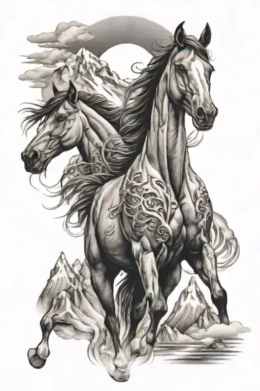 Horse And Mountain Range