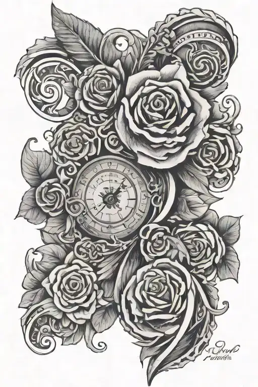 Half Arm Sleeve With 1953 December 20Th On It